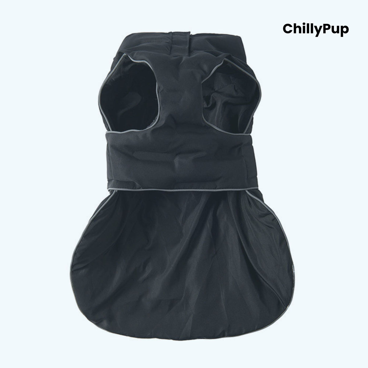 ArcticPuff Dog Coat on a white background with chillypup branding.