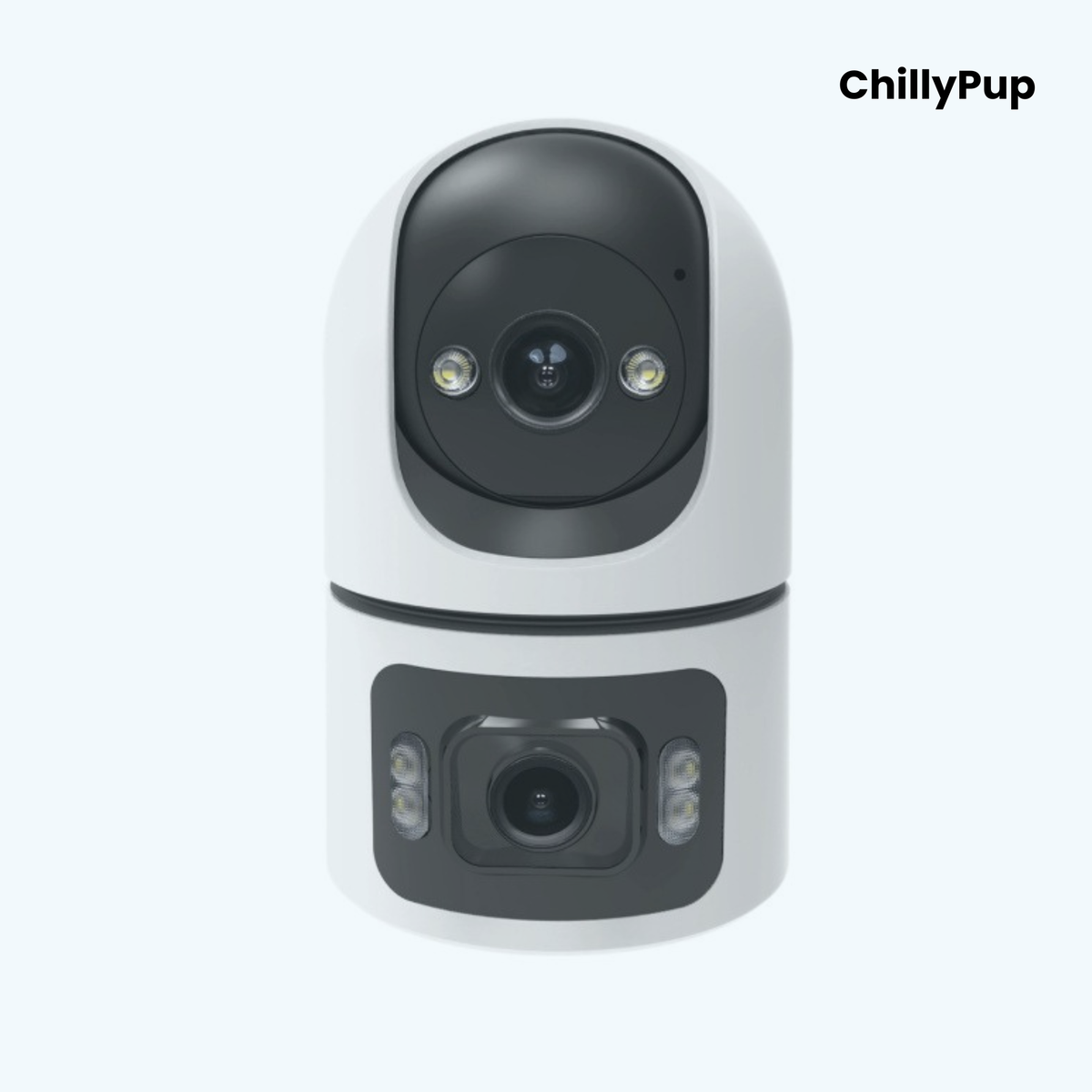 Security cameras with 'ChillyPup' branding on a white background
